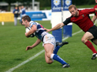 Jack Harrison scores a try for Tynedale aginast Blaydon